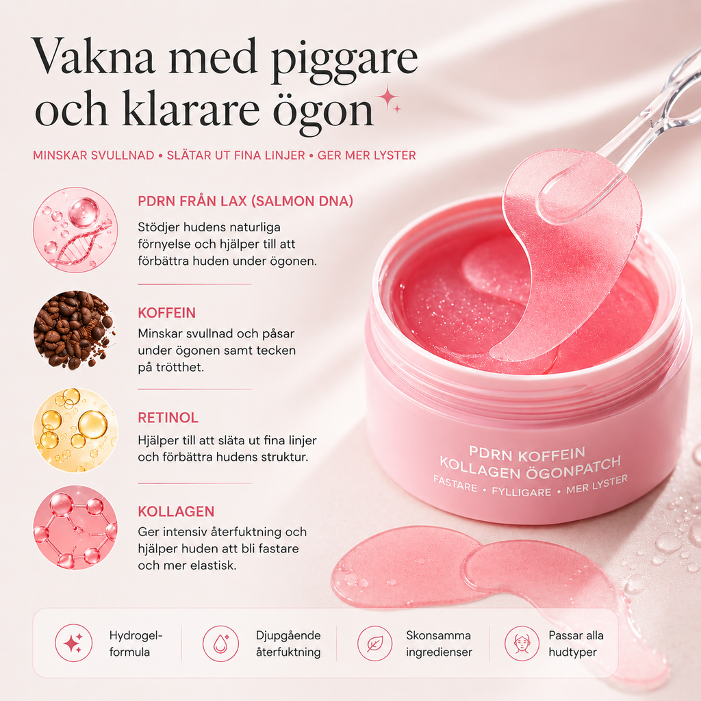 PDRN Pink Caffeine Collagen Eye Patch – Vakna med piggare och yngre ögon